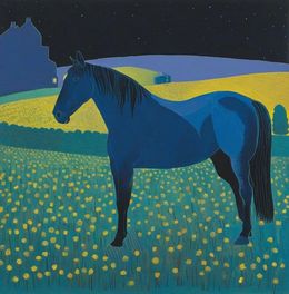 Print, Blue horse, Ilan Burkov