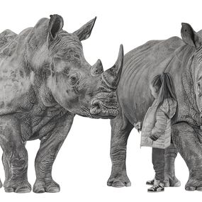 Zeichnungen, Rhinoceros et l'enfant, François Gruson