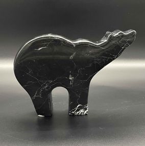Sculpture, Black marble bear, Edith BK