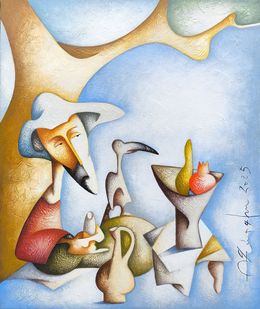 Painting, The Bird and the Dreamer, Sargis Zaqaryan