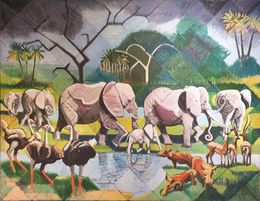 Peinture, At the Watering Hole, Derek Carruthers
