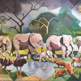 Peinture, At the Watering Hole, Derek Carruthers