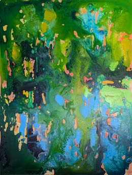 Painting, Les reflets du château du pin, Autonne