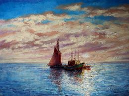 Gemälde, Meeting at Sea, Rakhmet Redzhepov (Ramzi)
