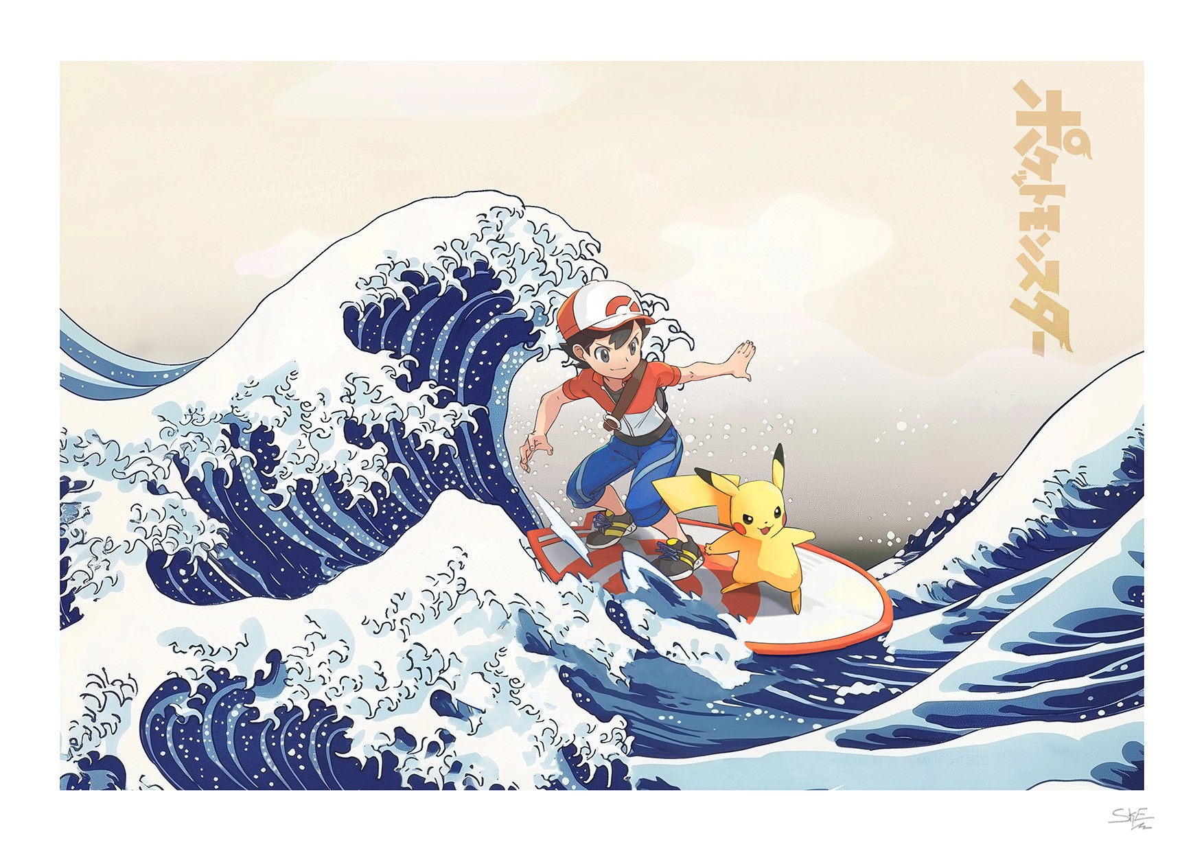 Ske, Pikachu&Sacha kanagawa wave Ske, Pikachu&Sacha kanagawa wave