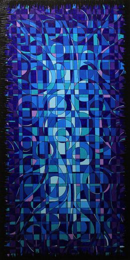 Gemälde, Fragmentation bleue, Jonathan Pradillon