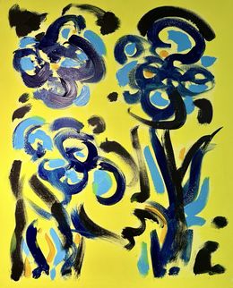 Gemälde, Tableau Fleurs BleuJazz, François-Olivier Nolorgues