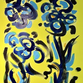 Gemälde, Tableau Fleurs BleuJazz, François-Olivier Nolorgues