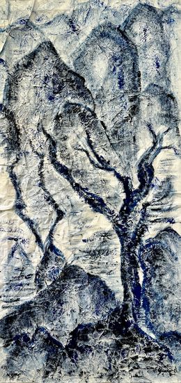 Peinture, Paysage bleu, Cécile Girard