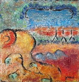 Peinture, La lune 4, Cécile Girard