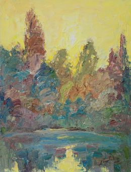 Peinture, Mysterious lake, Alisa Onipchenko-Cherniakovska