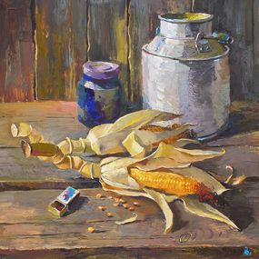 Gemälde, Corn on the table, Egor Shvachunov