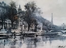 Peinture, Quai de la Seine, Paris, Sergio Cecchi