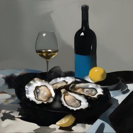 Print, Still life with oysters, Peter Simakov