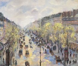 Painting, Spring in Paris (Inspired by Pissarro), Liubou Sas