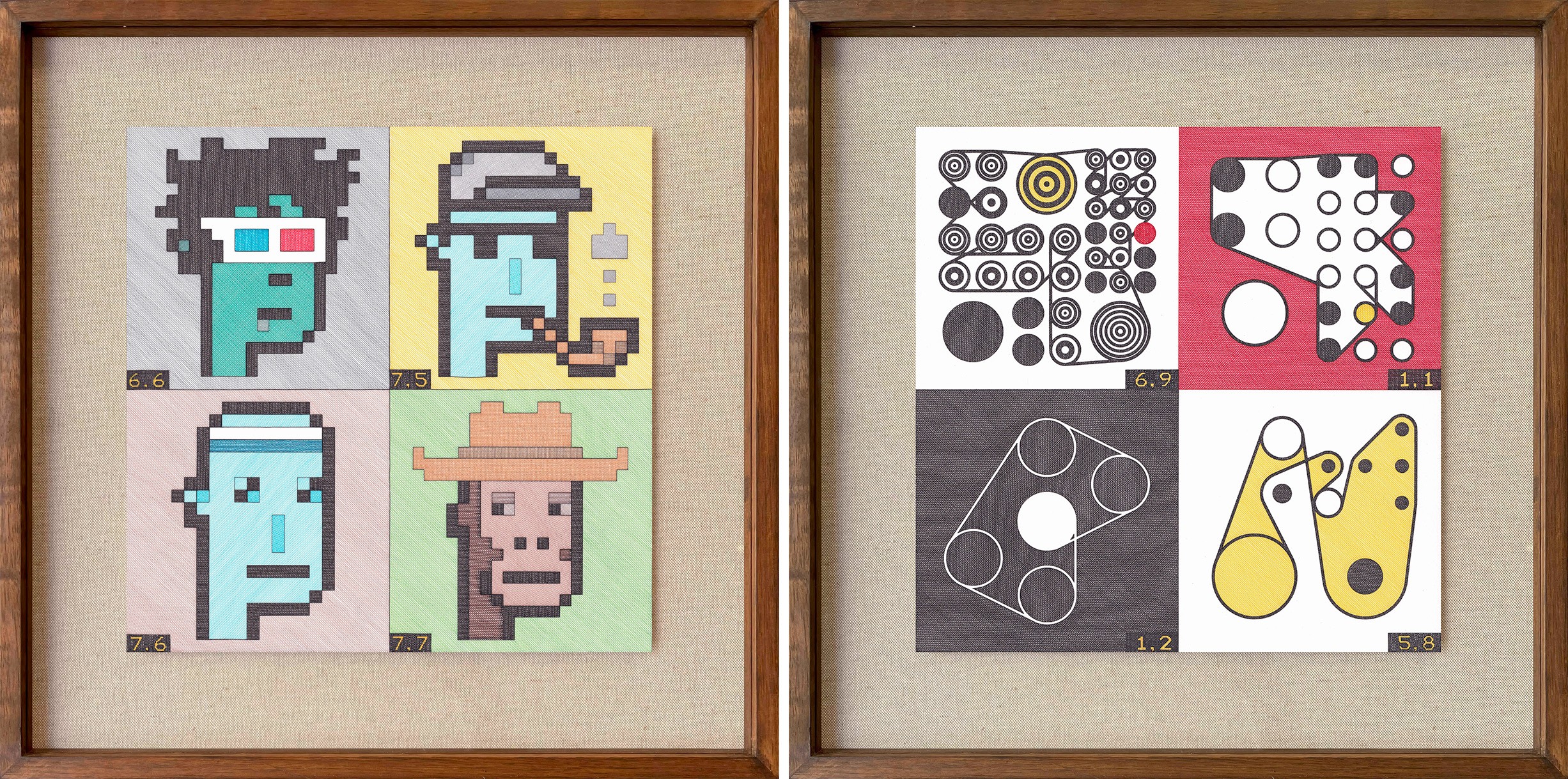 Rodrigo Spinel, 29.4M. crypto punk and 15m ringers diptych Rodrigo Spinel, 29.4M. crypto punk and 15m ringers diptych