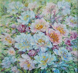Painting, Peonies. In the country, Olga Artim