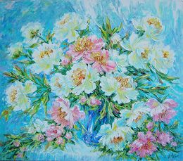 Gemälde, Luxurious peonies, Olga Artim