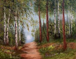 Painting, Birch Forest, Tanja Frost