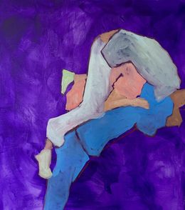 Gemälde, The hug. You are not in anywhere Series, Brenda Sabbagh