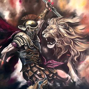 Gemälde, Combat du Guerrier, Les Sœurs Vitali