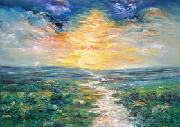 Painting, Romantic River M 1 / OIL, Peter Nottrott