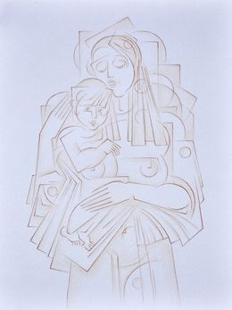 Dessin, Mother with child, Alexander Valchev