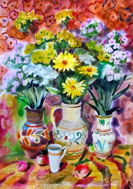 Painting, Flowers on the table, Egor Shvachunov