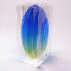 Sculpture, Oval - blue & yellow - (UV print), Go Segawa