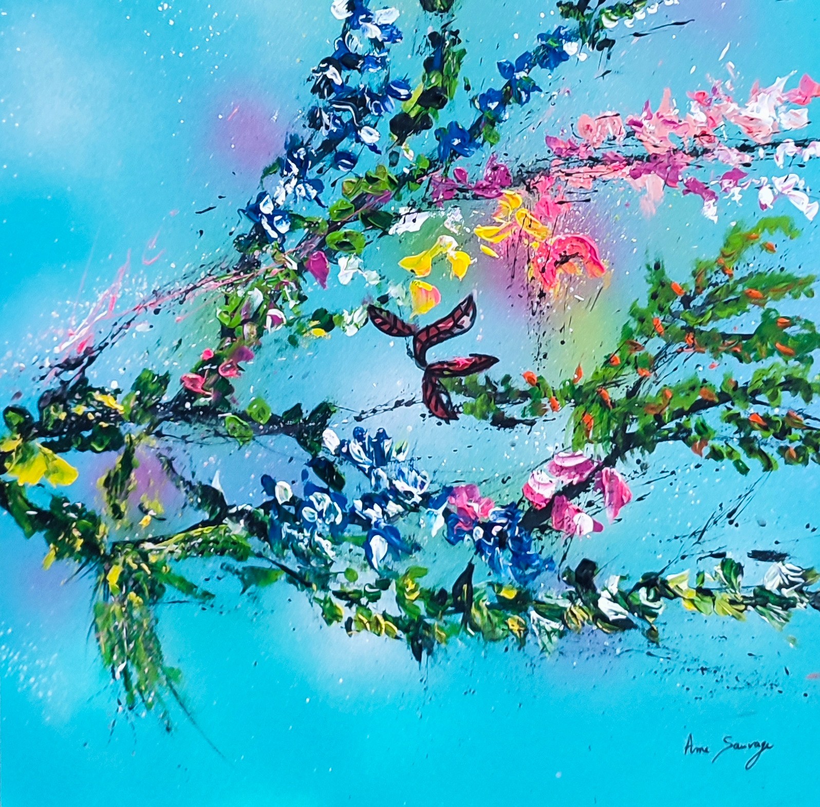 Âme Sauvage, Plante fleurie et bleu profond Âme Sauvage, Plante fleurie et bleu profond