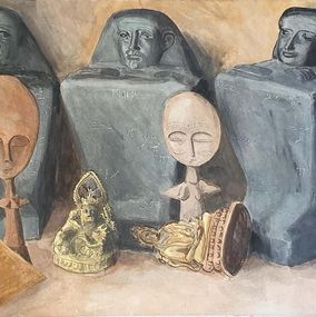 Gemälde, Godot, Artefacts of Civilisations Lost., Derek Carruthers