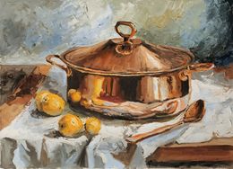 Peinture, Copper Pot with lemons, Schagen Vita