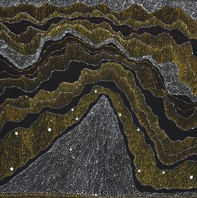 Gemälde, Ngapa Jukurrpa - Rêve d'Eau, Julie Nangala Robertson