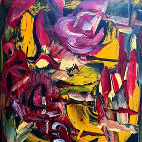 Pittura, Les Alliance au Crepuscule. Expressionist Oil on Canvas., Abstrus