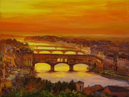 Peinture, The Pont Vecchio in Florence, Alisa Onipchenko-Cherniakovska