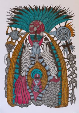 Fine Art Drawings, Madone, Evelyne Postic