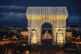Print, L'Arc de Triomphe, Wrapped, by Night, Christo and Jeanne-Claude