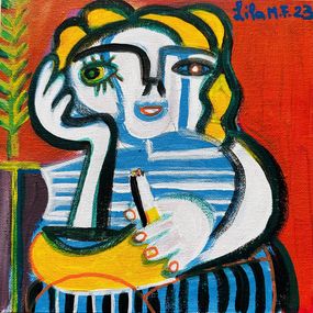 Gemälde, La femme à la cigarette 1, Lila Maroun Frem