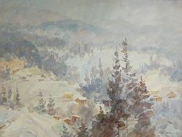 Gemälde, In the Carpathians - blizzard, Dmitry Artim
