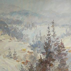 Gemälde, In the Carpathians - blizzard, Dmitry Artim