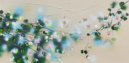 Gemälde, Fragrant Garden I - landscape format floral painting on canvas, Anastassia Skopp