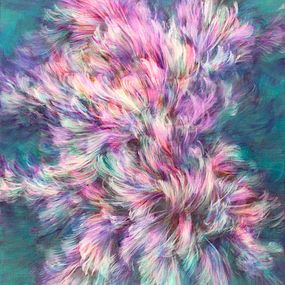 Gemälde, Waltz of flower (Green & Pink), Noriko Kurafuji