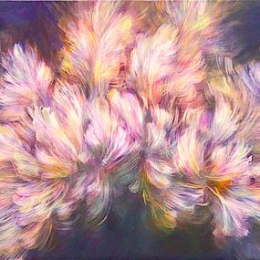 Gemälde, Waltz of flower (Dark & Yellow), Noriko Kurafuji