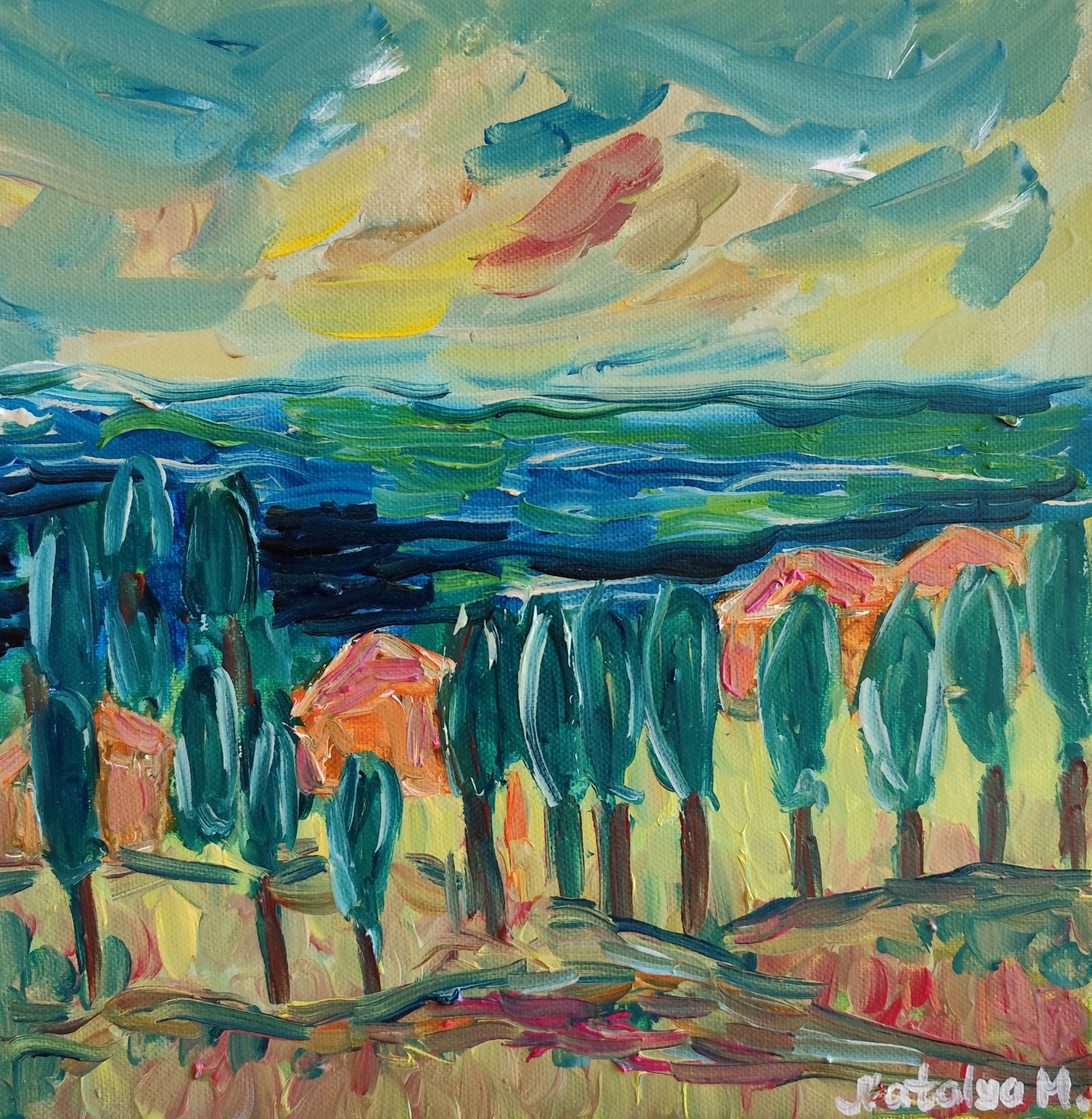 Natalya Mougenot, Cypress by the coast Natalya Mougenot, Cypress by the coast