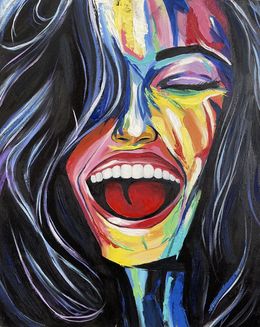 Painting, Happy woman, Alena Di Santo