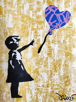 Gemälde, Love and hope BLUE (a tribute to Banksy), Dr. Love