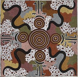 Peinture, Rêve des Deux Hommes Kangourous, Michael Nelson Jagamara