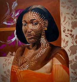 Peinture, Dancing Shadows - 21st Century, Contemporary, Figurative Portrait, Fashion, Women, Elie Hatungimana