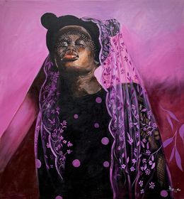 Peinture, Beauty in the Deep End - 21st Century, Contemporary, Figurative Portrait, Fashion, Elie Hatungimana