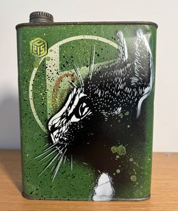 Sculpture, Chat sur bidon, C215
